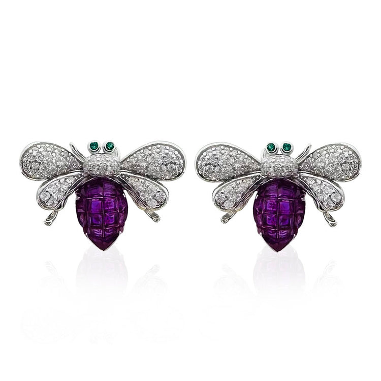 Bee Earrings Pink