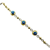 Gold Eye Charm Enamel Bracelet