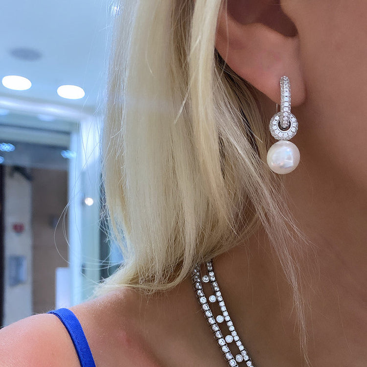 Pearl Hoop Earrings