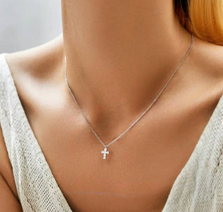 Mini Moissanite Cross