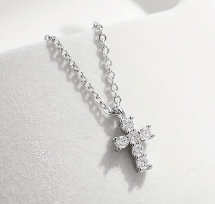 Mini Moissanite Cross