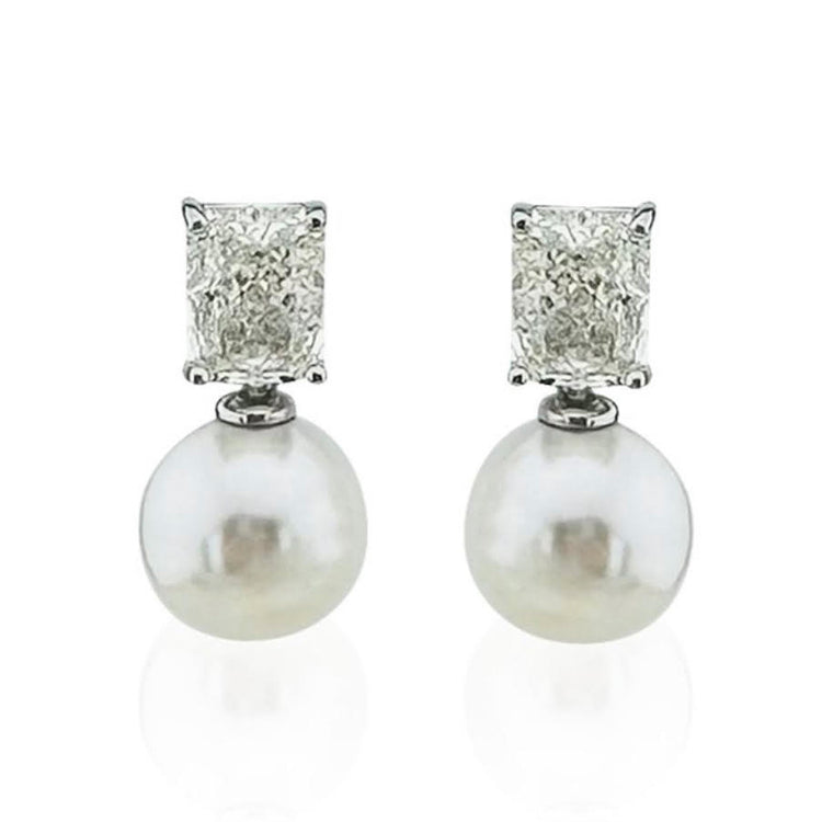 Pearl Drop Moissanite Earrings