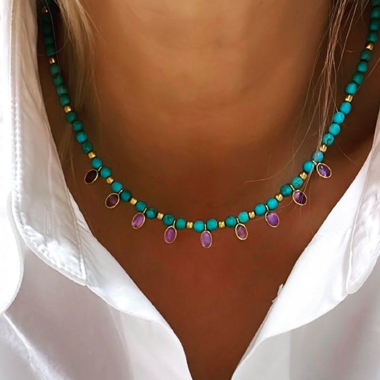 Turquoise Amethyst Necklace